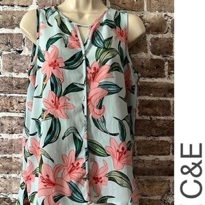 𝅺c&e Floral Sleeveless‎ Women’s Top